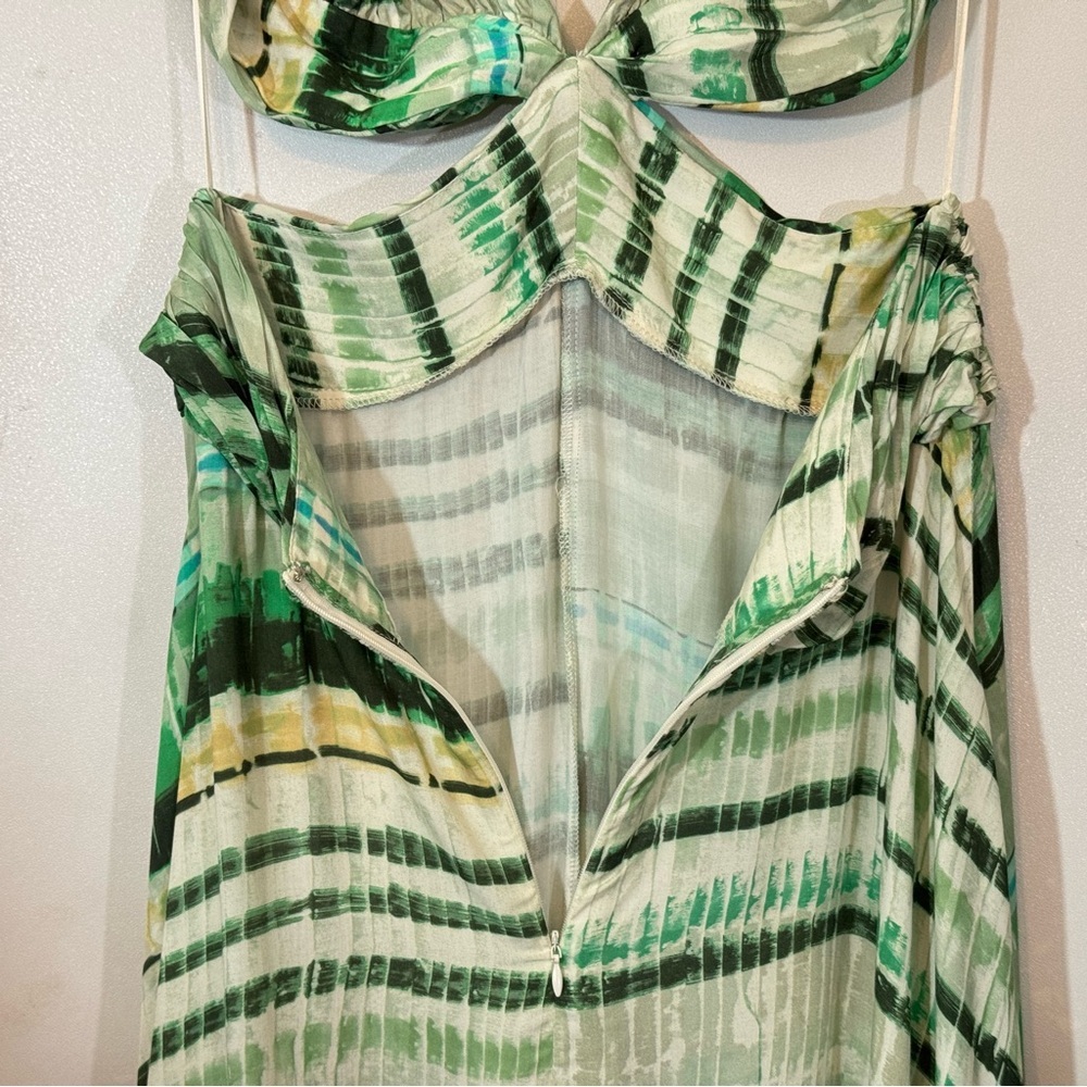 New 12th Tribe Mint Green and White Abstract Print Maxi Dress - Picture 12 of 16